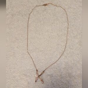 K Initial Pendant Rose Gold Necklace